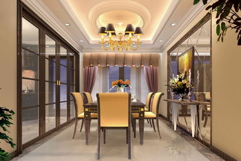 Moderne hellen und warmen Esszimmer
