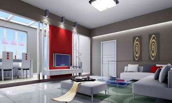 Helle und geräumige moderne Wohnzimmer