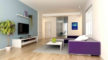 Khle Farben dominierten Wohnzimmer