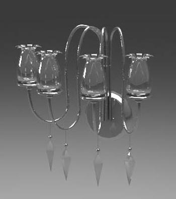 Metallrahmen Glasschirm Wandleuchte