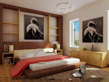 Warm und einfachen weißen Schlafzimmer