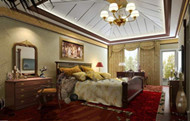 Goldene Dekoration von Luxus-Schlafzimmer