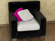 Schwarze und weiße Kissen Einzel-Sofa