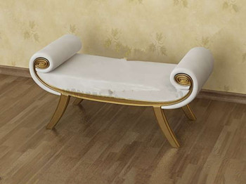 Weiß mit Goldrand Sofa Bank