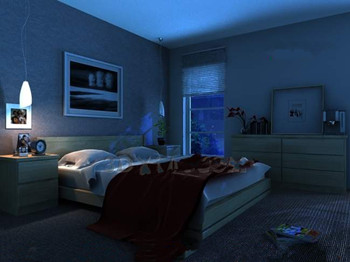 Moderne ultra-einfaches ruhiges Schlafzimmer