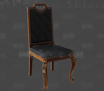 Schwarzes Leder exquisite Holzstuhl