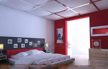 Modern und stilvoll weiß rot Schlafzimmer