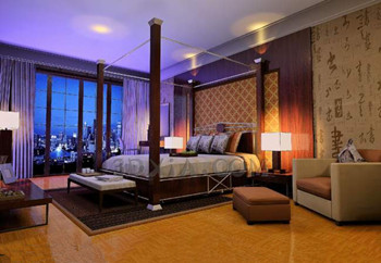 Chinesischen Stil elegant und dunklen Schlafzimmer