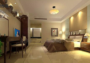 Moderne warme und bequeme Schlafzimmer