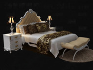 Exquisite und Luxus weißen Doppelbett
