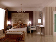 Exquisite Dekor und komfortables Schlafzimmer