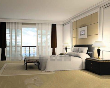 Moderne minimalistische stilvolles Schlafzimmer