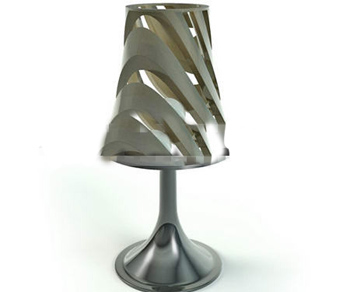 Getriebenem Silber Metall Tischlampe