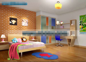 Orange schönes Kinderzimmer