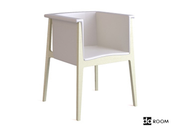 Der weiße Schlichtheit Sessel 3D-Modell