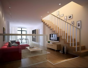 Die warmen Farben Penthouse Wohnzimmer Modell