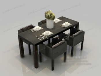 Lässige Essecke Kombination von 3D-Modellen
