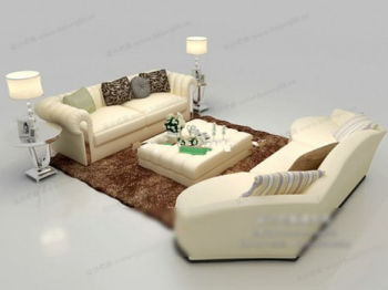 3D-Modell weißen Sofa