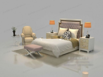 Chinesische kleines Bett 3D-Modell