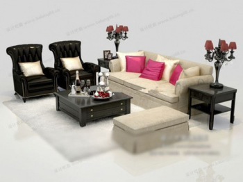 Edle Stil Sofa 3D-Modelle