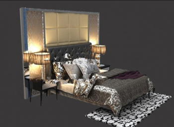 Dunkle Schlafzimmer 3D-Modell