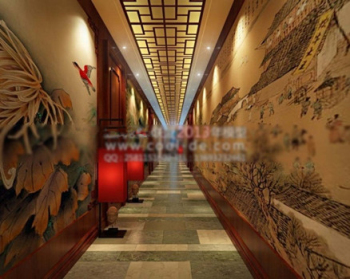 Antike chinesische Korridor 3D-Modelle