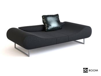 Schwarze Wildleder Couch Schönheit Modell