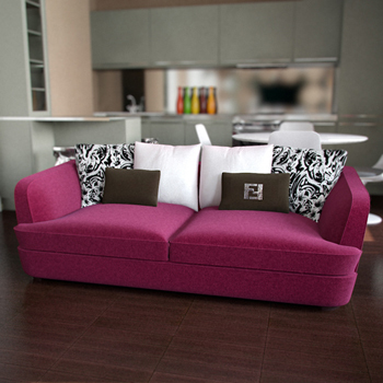 Die Rose roten Sofa Multiplayer 3D-Modelle