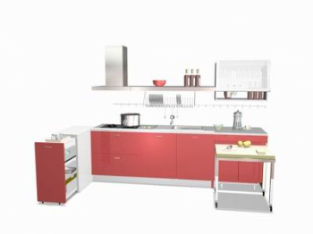 Die rote Schränke Kombinationen 3D-Modell