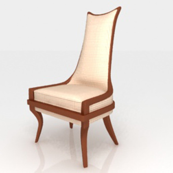 Hohe Rckenlehne aus Holz einzigen Stuhl 3D-Modell
