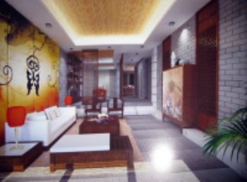 Im chinesischen Stil Schaltkulisse abstrakten Stil Wohnzimmer 3D-Modell