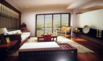 Moderne Holz retro Wohnzimmer