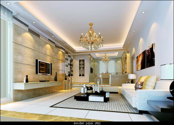 Die goldene Moderne Wohnzimmer 3D-Modell