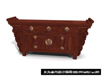 Retro chinesischen Massivholz Schrank 3D-Modell