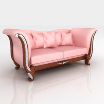 Rosa Europäischen schönen Menschen Sofa 3D-Modell