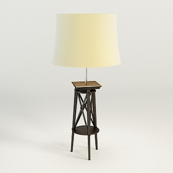 3D-Modell des modernen Holzsockel Stehleuchte