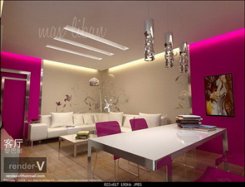 Stilvolles Wohnzimmer 3D-Modell