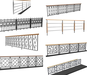 Moderne Geländer 3D-Modell