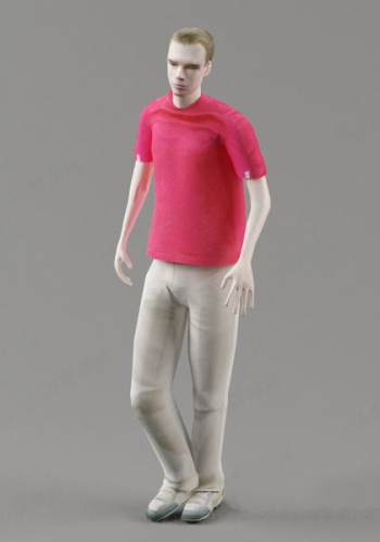 rotes T-Shirt Männer Modell