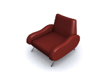 Red Ledersofa 3D-Modell