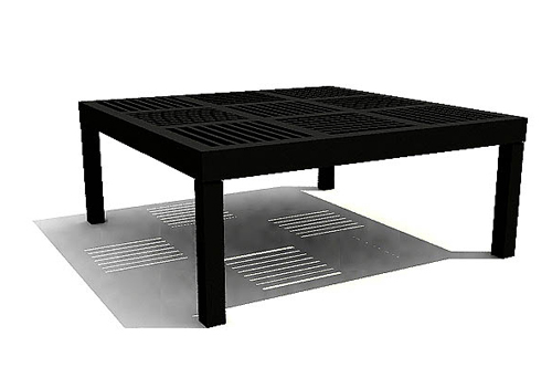 Schwarz Holz quadratischer Couchtisch 3D-Modell