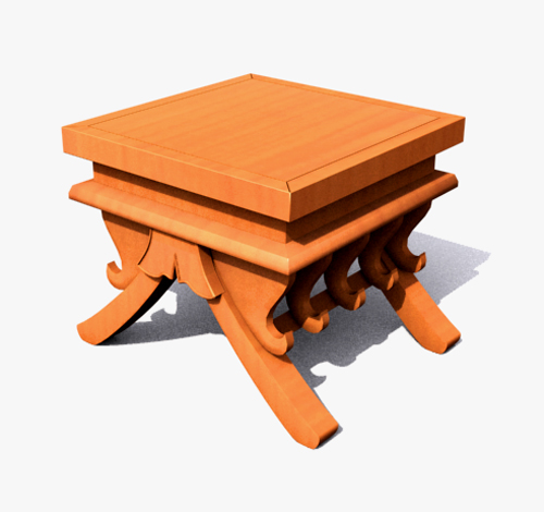 Quadratisch Massivholz Couchtisch 3D Model Arts