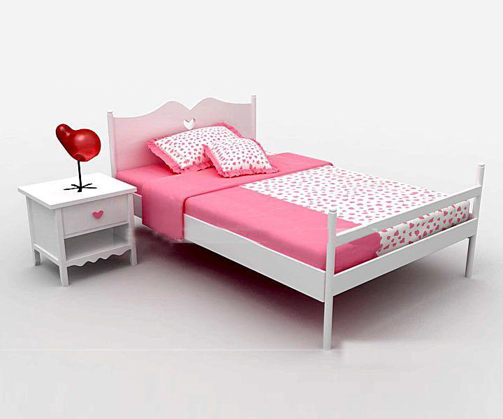 Rosa Engel kleines Bett
