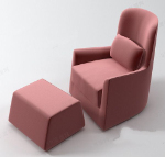 Rotes Sofa Stuhl Kombination