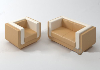 Fashion model orange und weißen Sofa