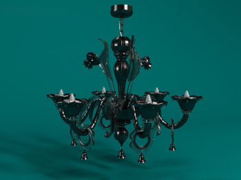 Schwarz schmiedeeisernen Kronleuchter 3D-Modelle