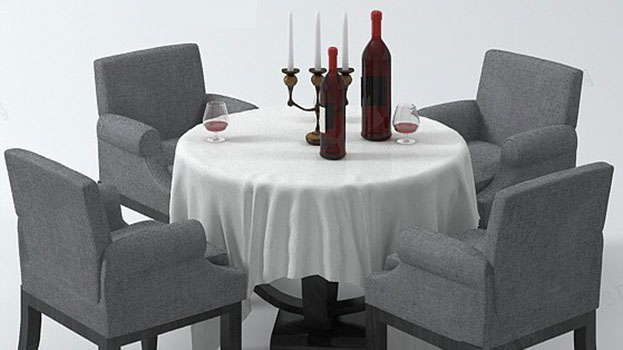 Roundtable Side Chair kombiniert Modell