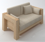 Holz weichen Sofas 3D-Modelle
