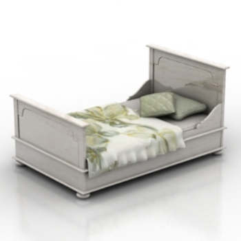 weißen Bett 3D-Modelle