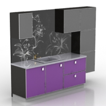 schwarz khlen Schrank 3D-Modelle